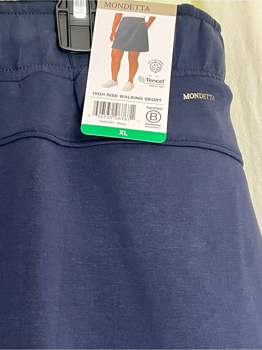 Mondetta Navy Athletic Skort with Elastic Waistband - Picture 2 of 6